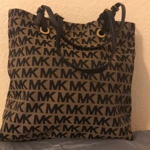 Micheal Kors canvas logo tote bag